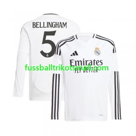 Fußballtrikots Real Madrid Jude Bellingham 5 2024-2025 Langarm Heimtrikotsatz kaufen